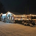 Die Willrother-Alm am Abend im Winter